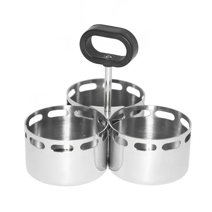 Khay Đựng Gia Vị Tròn 3 Ngăn Service Ideas SM-72 Thép Không Gỉ