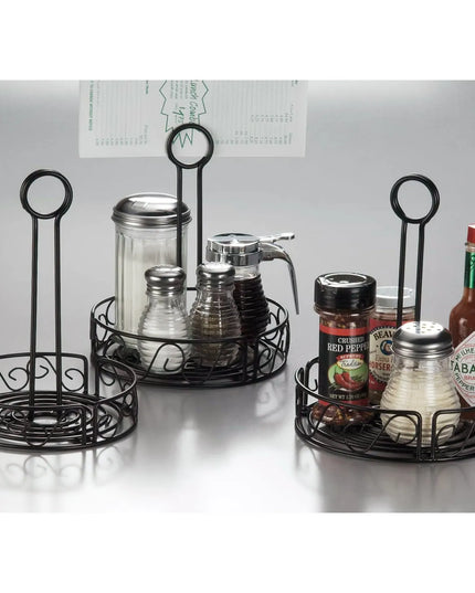 Khay Đựng Gia Vị Tròn American Metalcraft WBCC7 - Sắt Rèn, Đen