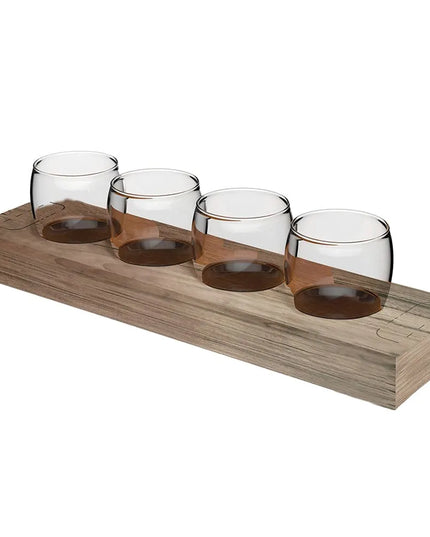 Khay Đựng Ly Dùng Một Lần Tossware TA7FT9964CP POP 4 Ngăn 50.8 cm x 29.2 cm - Dành Cho Ly Pint Mini 207 ml, Bìa Cứng, Vân Gỗ