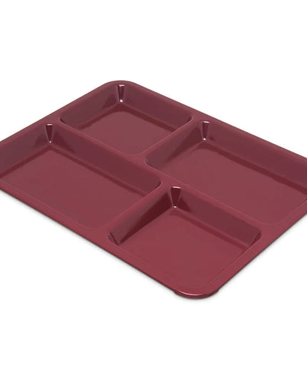 Khay Melamine Hình Chữ Nhật Carlisle KL44485 4 Ngăn, 27.9 x 21.6 cm, Đỏ Cranberry Đậm