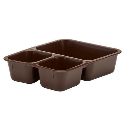 Khay Nhựa Chữ Nhật Cambro 853FCP167 3 Ngăn 21.7 x 15.9 cm Màu Nâu