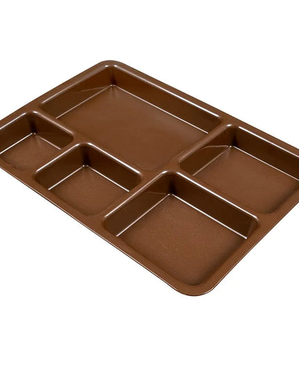Khay Nhựa Hình Chữ Nhật Cambro 1411CP167 5 Ngăn, 36.5 x 26.8 cm, Nâu
