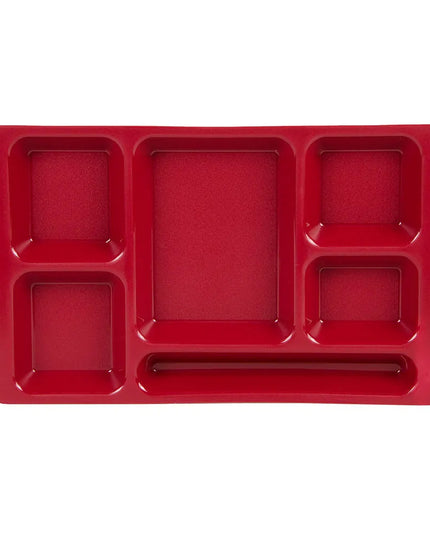 Khay Nhựa Hình Chữ Nhật Cambro 1596CP416 6 Ngăn, 22.9 x 38.1 cm, Đỏ Cranberry