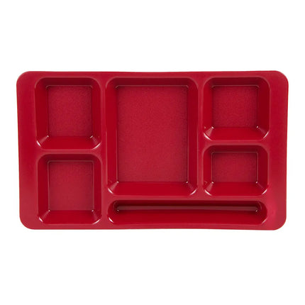 Khay Nhựa Hình Chữ Nhật Cambro 1596CP416 6 Ngăn, 22.9 x 38.1 cm, Đỏ Cranberry