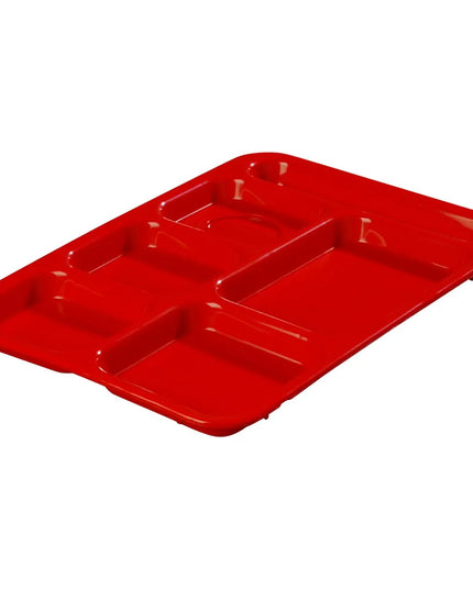 Khay Nhựa Hình Chữ Nhật Carlisle P614R05 6 Ngăn, 36.5 x 25.4 cm, Đỏ