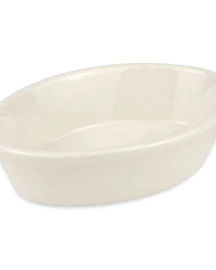 Khay Nướng Bầu Dục Homer Laughlin 600 14 cm 215 ml Viền Cuộn Màu Ngà