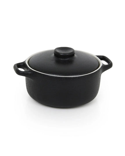 Khay Nướng Tròn Front of the House DBO134BKC23 Kiln® 207 ml Nắp Đậy - Sứ, Màu Đen