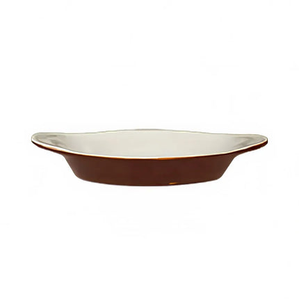 Khay Nướng Welsh Rarebit ITI WRO-8-B Hình Oval 237 ml - Stoneware Màu Caramel/American White