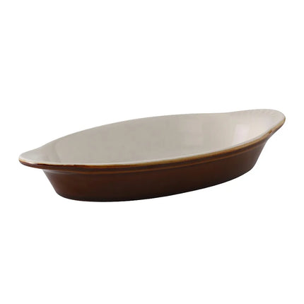 Khay Nướng Welsh Rarebit Tuxton B1N-120 Hình Oval 355 ml - Gốm DuraTux®© Màu Caramel/Eggshell