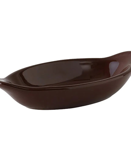 Khay Nướng Welsh Rarebit Tuxton DMN-045 Hình Oval 133 ml - Gốm DuraTux®© Màu Mahogany