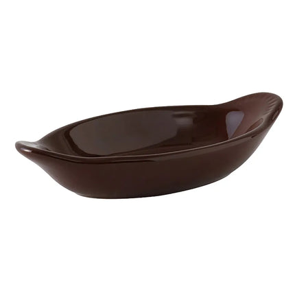 Khay Nướng Welsh Rarebit Tuxton DMN-045 Hình Oval 133 ml - Gốm DuraTux®© Màu Mahogany