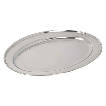 Khay Oval Winco OPL-18 45.7 x 29.2 cm, Thép Không Gỉ Dày