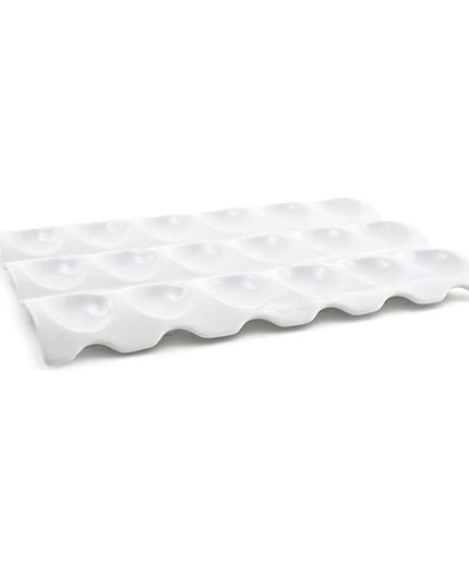 Khay Phục Vụ Chữ Nhật Sampler™ Front of the House Với 18 Ngăn, Sứ, Màu Trắng (SPT015WHP21)
