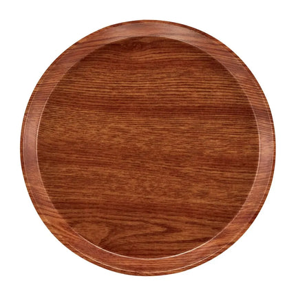 Khay Phục Vụ Tròn Cambro 1550309 Camtray 40.6 cm Thành Thấp Fiberglass Màu Java Teak