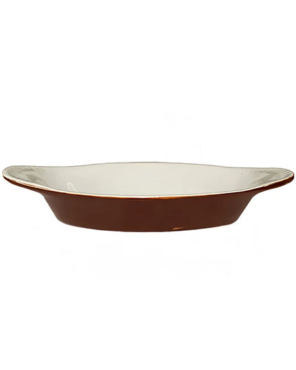 Khay Rarebit Oval ITI WRO-12-B 355 ml Gốm Sứ Caramel/Trắng American White