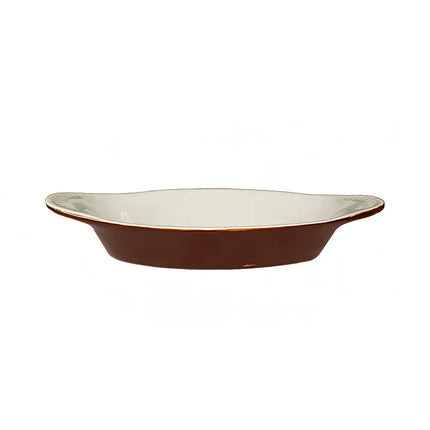 Khay Rarebit Oval ITI WRO-12-B 355 ml Gốm Sứ Caramel/Trắng American White