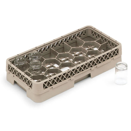 Khay Rửa Bát Vollrath HR1F Nửa Khổ, 17 Ngăn Lục Giác, Có Thanh Nối Ngăn, Màu Be