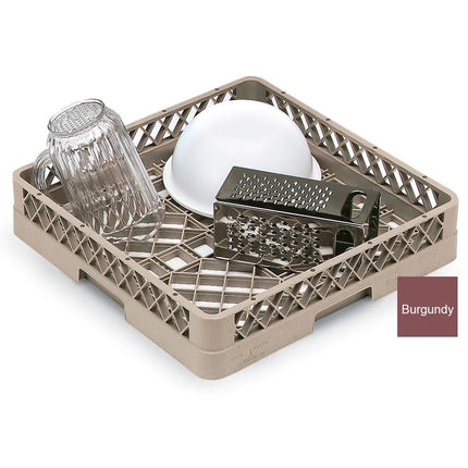 Khay Rửa Chén Cỡ Lớn Vollrath TR1 - Đáy Mở Vách Mở, Đỏ Burgundy