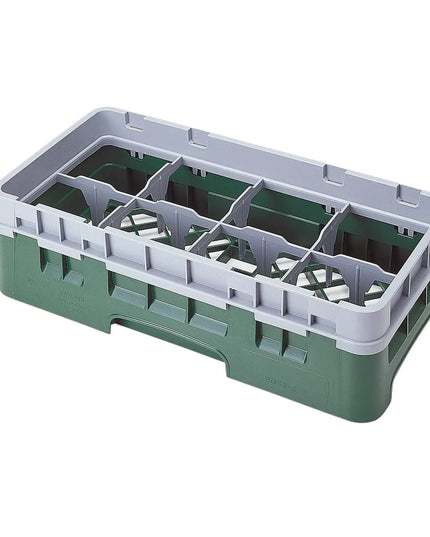 Khay Rửa Ly Camrack Cambro 8HS1114119 Nửa Khay, 6 Thanh Nối, 8 Ngăn, Màu Xanh Sherwood