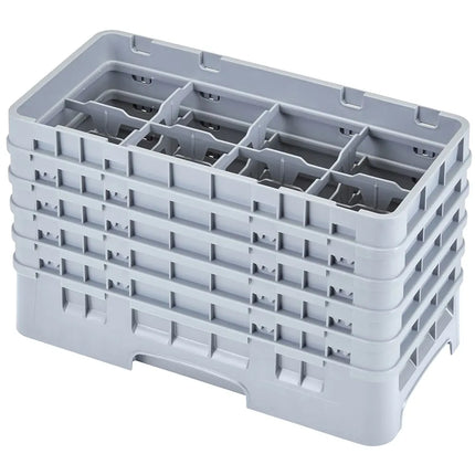 Khay Rửa Ly Camrack Cambro 8HS958151 Nửa Khay, 5 Thanh Nối, 8 Ngăn, Màu Xám Nhạt