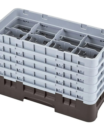 Khay Rửa Ly Camrack Cambro 8HS958167 Nửa Khay, 5 Thanh Nối, 8 Ngăn, Màu Nâu