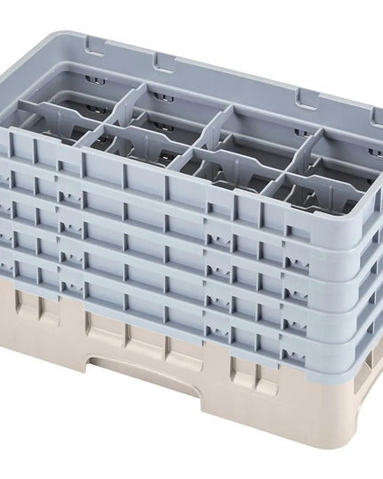 Khay Rửa Ly Camrack Cambro 8HS958184 Nửa Khay, 5 Thanh Nối, 8 Ngăn, Màu Be