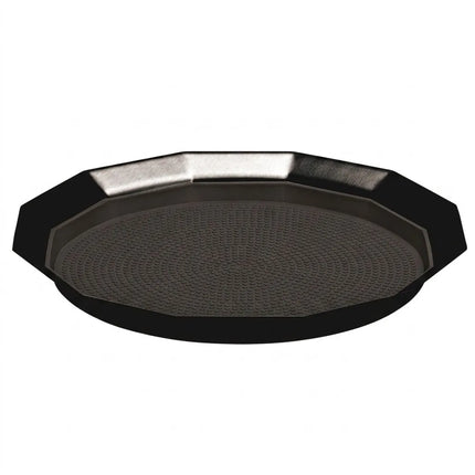 Khay Tròn Service Ideas TRPN119RIBSBX Thép Không Gỉ Màu Đen Onyx 27.9 cm