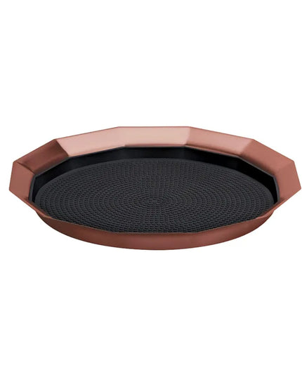 Khay Tròn Service Ideas TRPN119RIBSRG Thép Không Gỉ Màu Vàng Hồng 27.9 cm