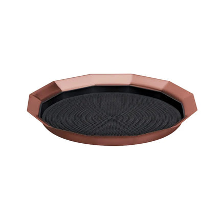 Khay Tròn Service Ideas TRPN119RIBSRG Thép Không Gỉ Màu Vàng Hồng 27.9 cm