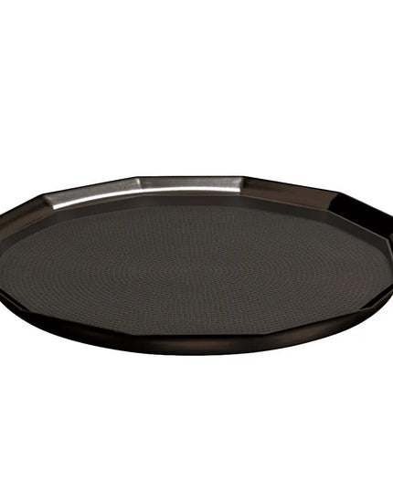 Khay Tròn Service Ideas TRPN1614RIBSBX Thép Không Gỉ Màu Đen Onyx 40.6 cm