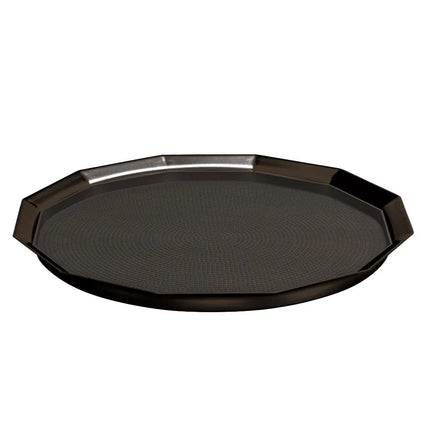 Khay Tròn Service Ideas TRPN1614RIBSBX Thép Không Gỉ Màu Đen Onyx 40.6 cm