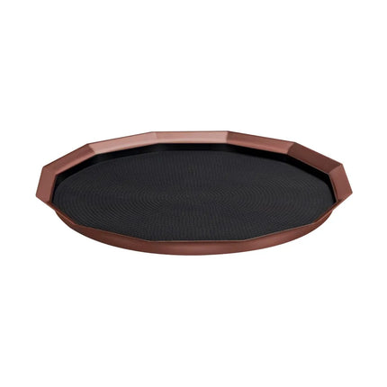 Khay Tròn Service Ideas TRPN1614RIBSRG Thép Không Gỉ Màu Vàng Hồng 40.6 cm