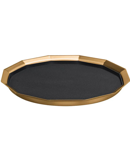 Khay Tròn Service Ideas TRPN1614RIBSVG Thép Không Gỉ Màu Vàng Cổ Điển 40.6 cm