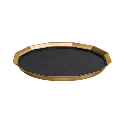 Khay Tròn Service Ideas TRPN1614RIBSVG Thép Không Gỉ Màu Vàng Cổ Điển 40.6 cm