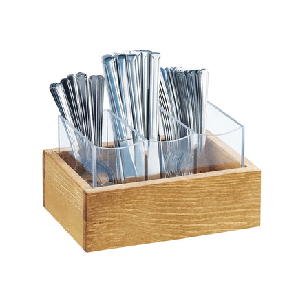 Khay Trưng Bày Dao Dĩa 3 Ngăn Cal-Mil 3408-99 22.9 cm x 15.2 cm Gỗ Tái Chế