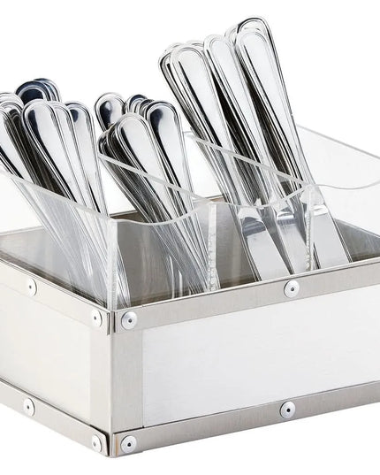 Khay Trưng Bày Dao Muỗng Nĩa Cal-Mil 3408-55 3 Ngăn 22.9 x 15.2 cm Inox Bề Mặt Mờ