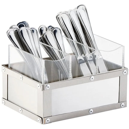 Khay Trưng Bày Dao Muỗng Nĩa Cal-Mil 3408-55 3 Ngăn 22.9 x 15.2 cm Inox Bề Mặt Mờ
