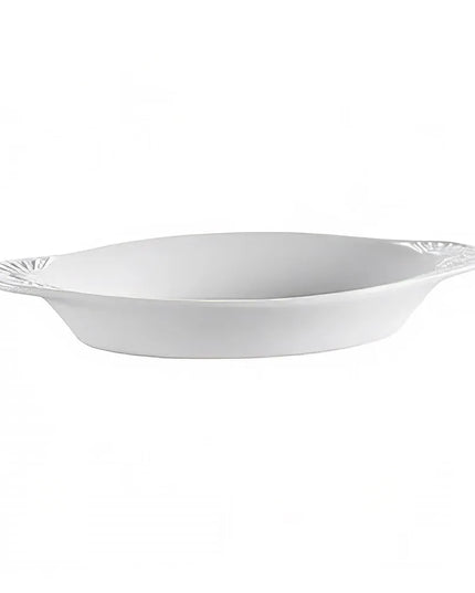 Khay Welsh Rarebit Oval CAC COA15W Gốm Trắng 450 ml