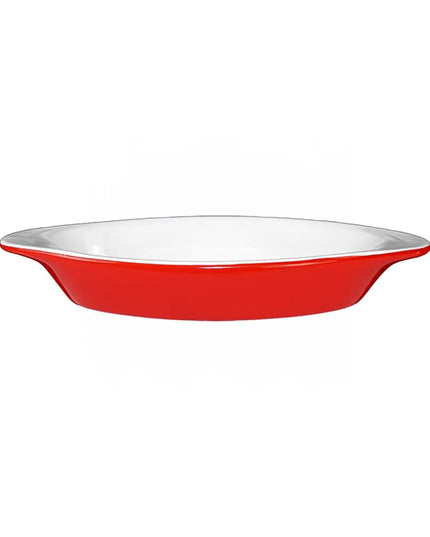 Khay Welsh Rarebit Oval ITI WRO-8-EW-CR 237 ml Gốm Stoneware Đỏ Crimson/Trắng European White
