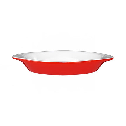 Khay Welsh Rarebit Oval ITI WRO-8-EW-CR 237 ml Gốm Stoneware Đỏ Crimson/Trắng European White