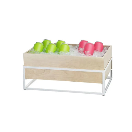 Khung Đá Chữ Nhật Cal-Mil 22362-12-15 Khay Gỗ Maple 51.4 cm Dài x 31.8 cm Rộng x 23.5 cm Cao, Khung Kim Loại Trắng