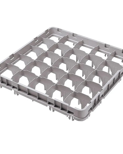 Khung Mở Rộng Giá Rửa Ly Chân Dài Cỡ Đầy Đủ Cambro 16E4151 16 Ngăn - Thả Toàn Phần, Xám Nhạt