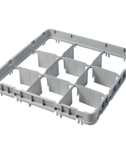 Khung Mở Rộng Giá Rửa Ly Cỡ Đầy Đủ Cambro 9E1151 9 Ngăn - Thả Toàn Phần, Xám Nhạt