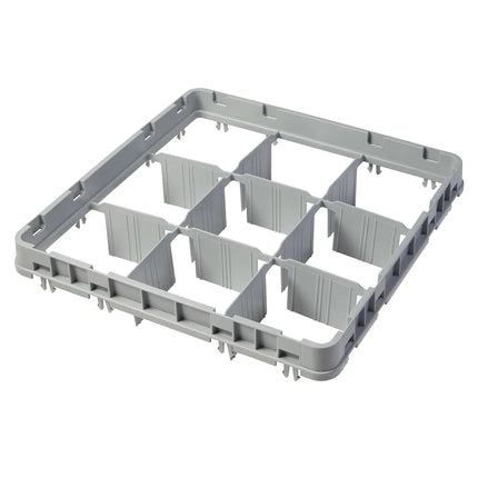 Khung Mở Rộng Giá Rửa Ly Cỡ Đầy Đủ Cambro 9E1151 9 Ngăn - Thả Toàn Phần, Xám Nhạt