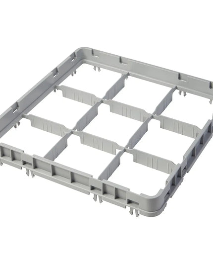 Khung Mở Rộng Giá Rửa Ly Cỡ Đầy Đủ Cambro 9E2151 9 Ngăn - Thả Nửa, Xám Nhạt