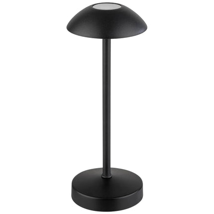LED Table Lamp - GGM Gastro ALVA MICRO - Rechargeable - Cordless - 3-step dimmable - Ø80mm - Black - with Charging Dock