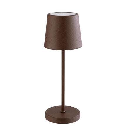 LED Table Lamp - GGM Gastro MERLE MINI - Rechargeable - Cordless - 3-step dimmable - Ø90mm - Grid - with Charging Dock