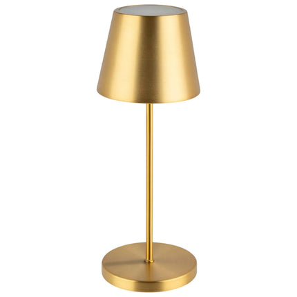 LED Table Lamp - GGM Gastro MERLE MINI - Rechargeable - Cordless - 3-step dimmable - Ø110mm - Gold - with Charging Dock