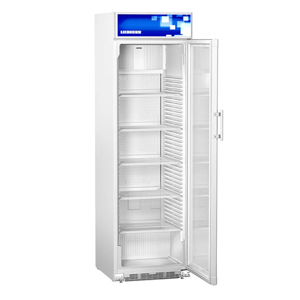 LIEBHERR | Commercial Beverage Display Fridge - 403 L – 1 Glass Door – White – +2 to +12 °C – Advertising display – LED side lighting