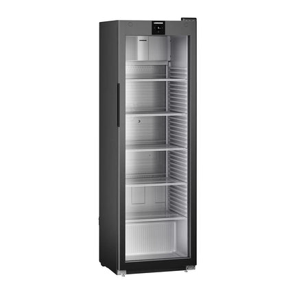 LIEBHERR | Commercial Refrigerator – 400 L - Single Glass Door - Black - -2 to +15 °C